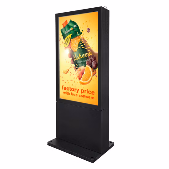 Outdoor 65inch Dual Side Pcap Touch Screen Front Glass Outdoor Totem